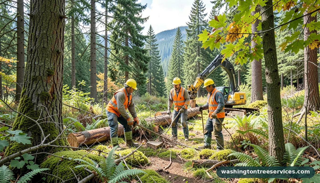 tree clearing companies near me - certified arborists at work in Washington