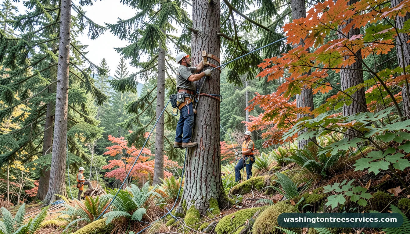 Professional equipment for tree climbing arborist in Washington tree climbing arborist - tree service equipment and crew in Washington