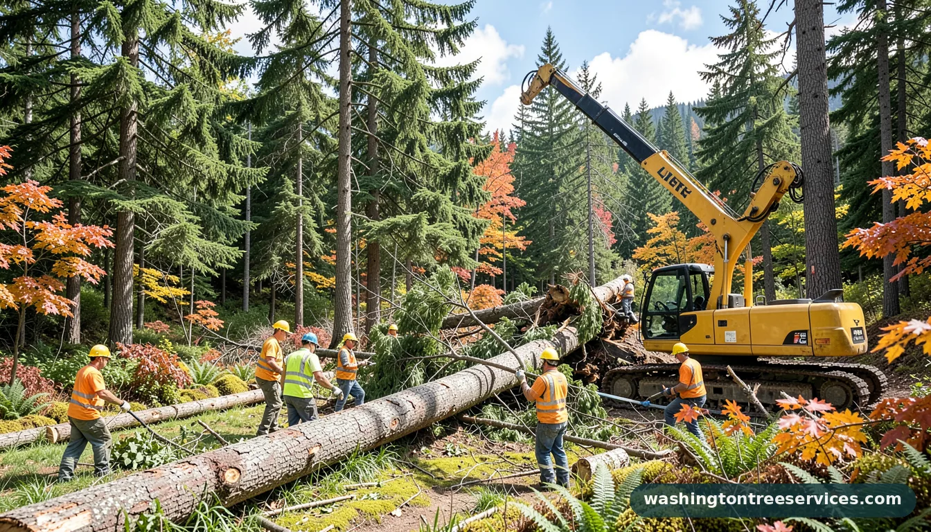 tree crane removal - tree service equipment and crew in Washington