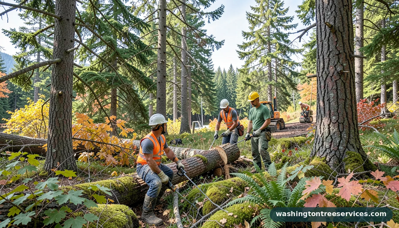 tree cutting prices - tree service equipment and crew in Washington