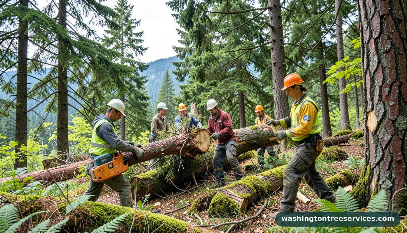 tree cutting service seattle - tree service equipment and crew in Washington