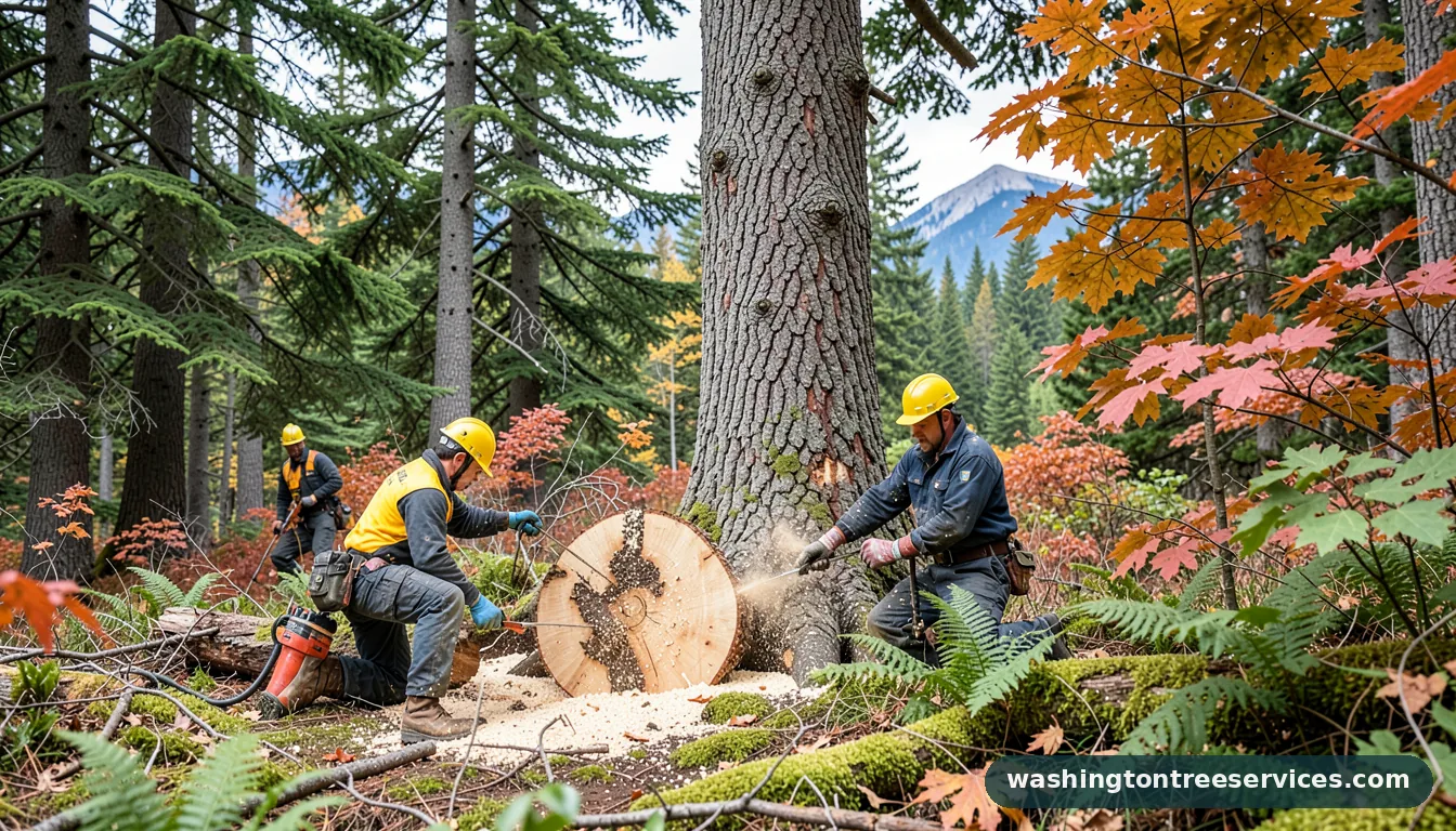 tree cutting service - certified arborists at work in Washington