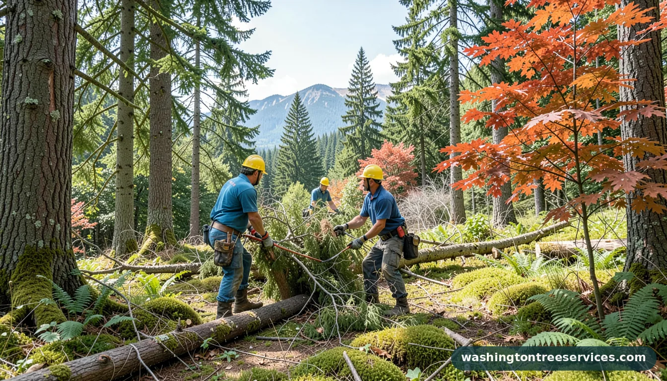 tree cutting service - tree service equipment and crew in Washington