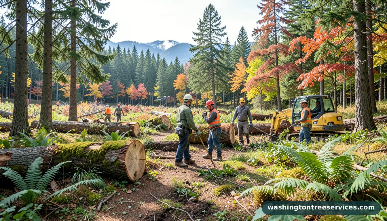 Certified arborists handling tree farm you cut in Washington tree farm you cut - certified arborists at work in Washington
