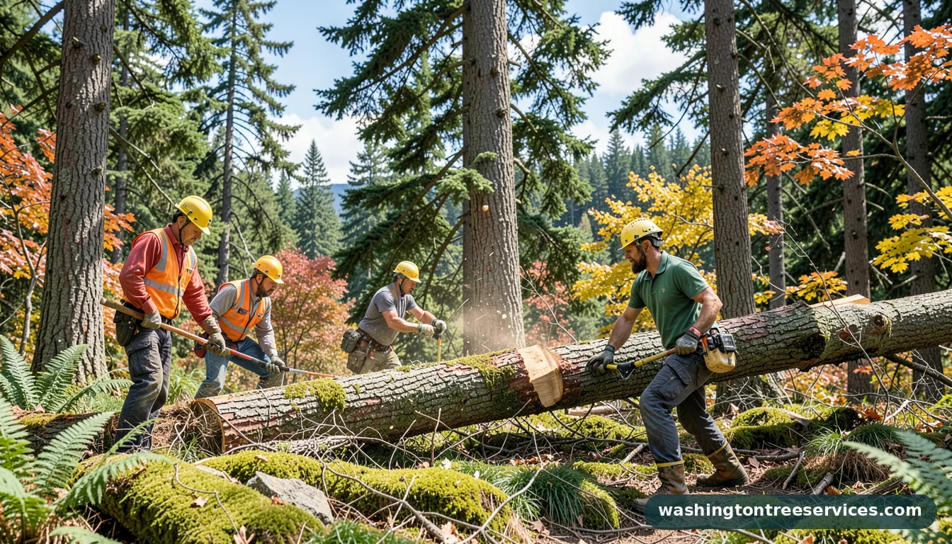 Completed tree felling techniques project by Washington Tree Services tree felling techniques - completed tree work by Washington Tree Services