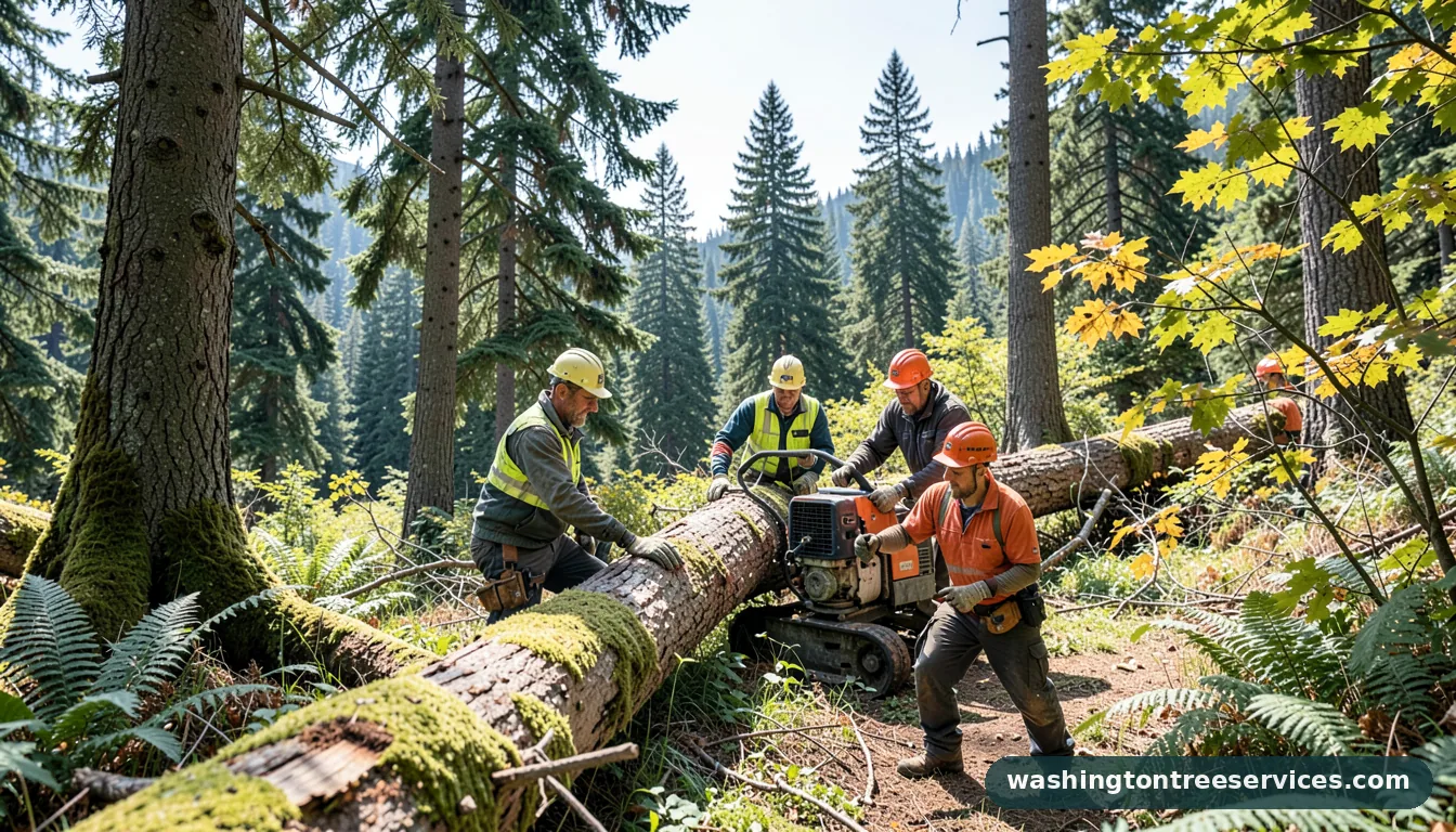 tree grinder - certified arborists at work in Washington