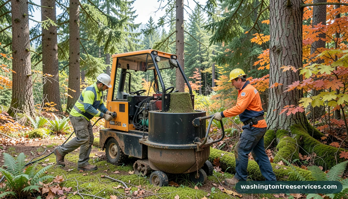 tree grinder - tree service equipment and crew in Washington
