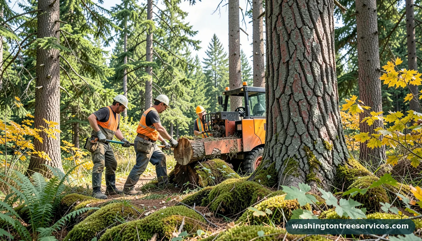 tree grinder - completed tree work by Washington Tree Services
