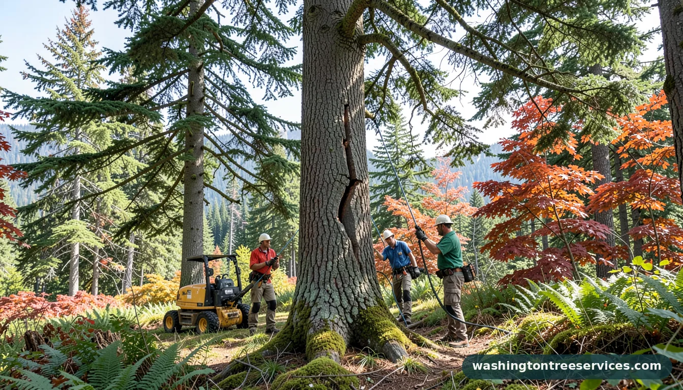 tree has a crack in the trunk - professional tree service in Washington