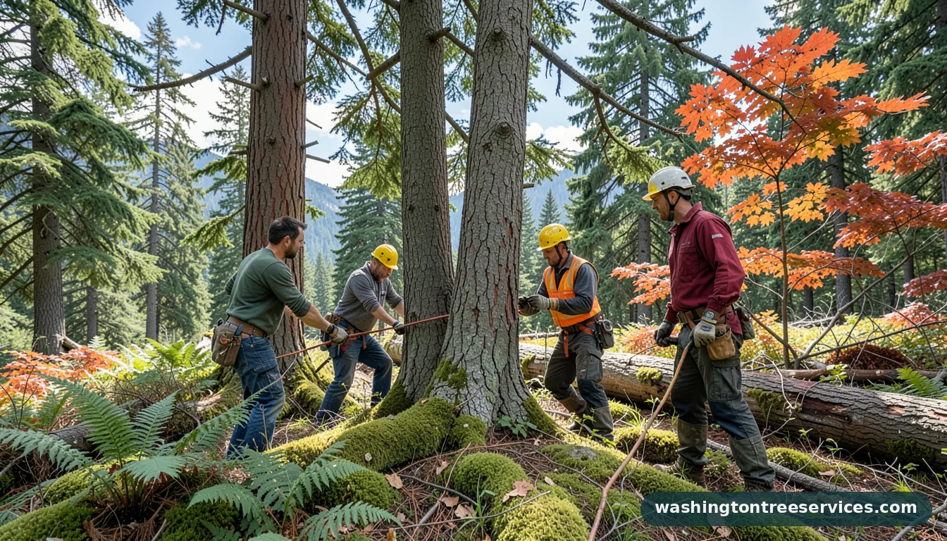 tree health assessment - tree service equipment and crew in Washington