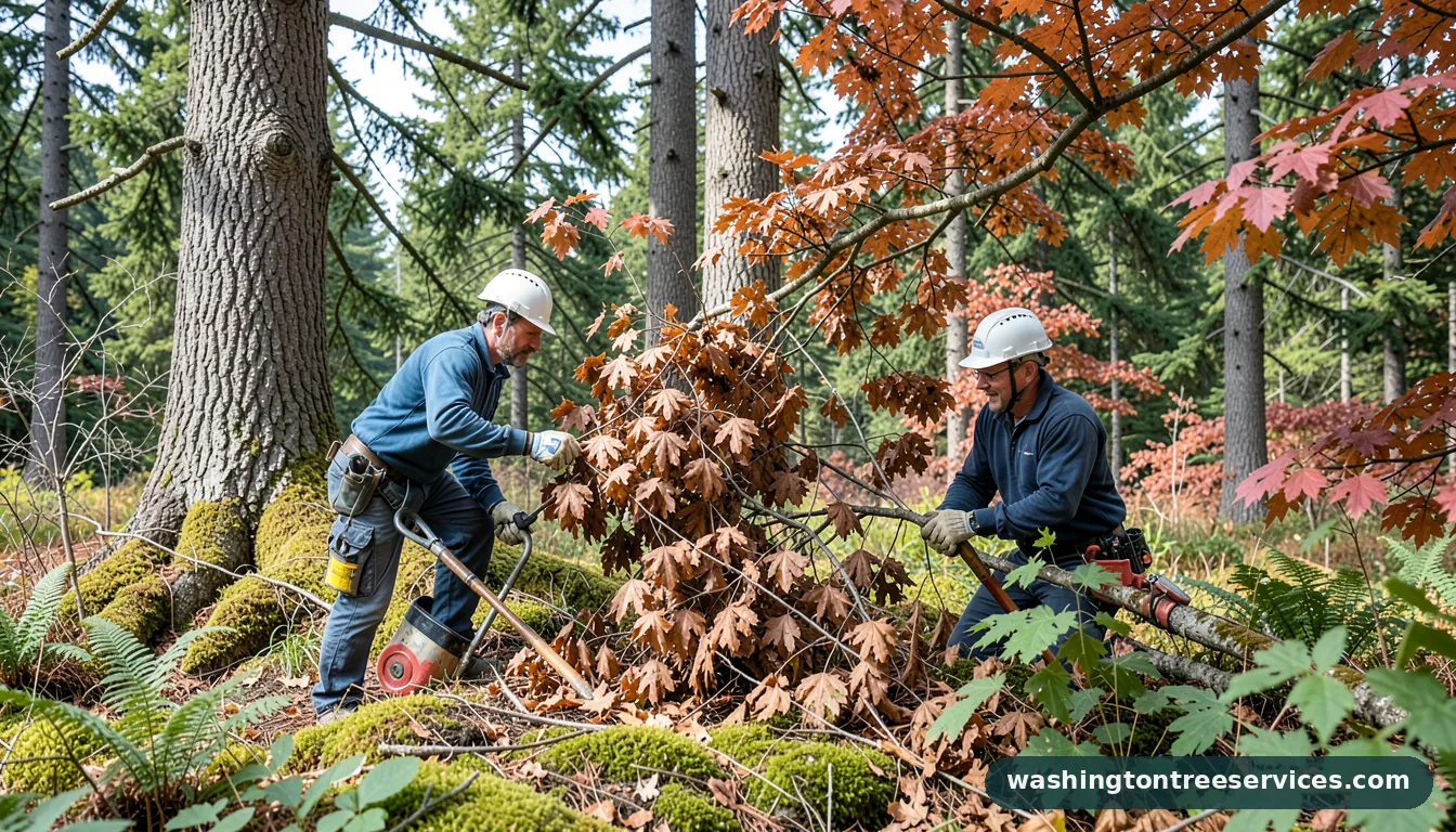 Certified arborists handling tree leaves turning brown in Washington tree leaves turning brown - certified arborists at work in Washington