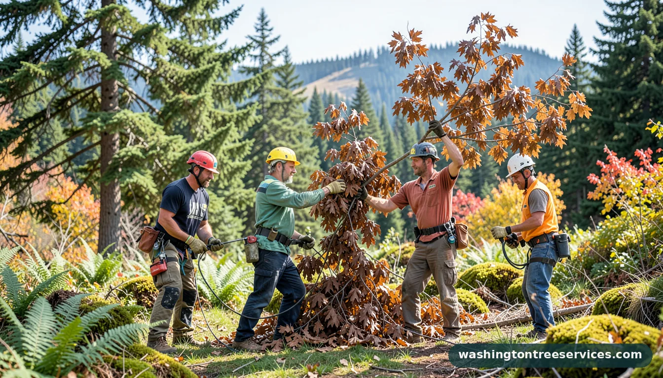 Completed tree leaves turning brown project by Washington Tree Services tree leaves turning brown - completed tree work by Washington Tree Services
