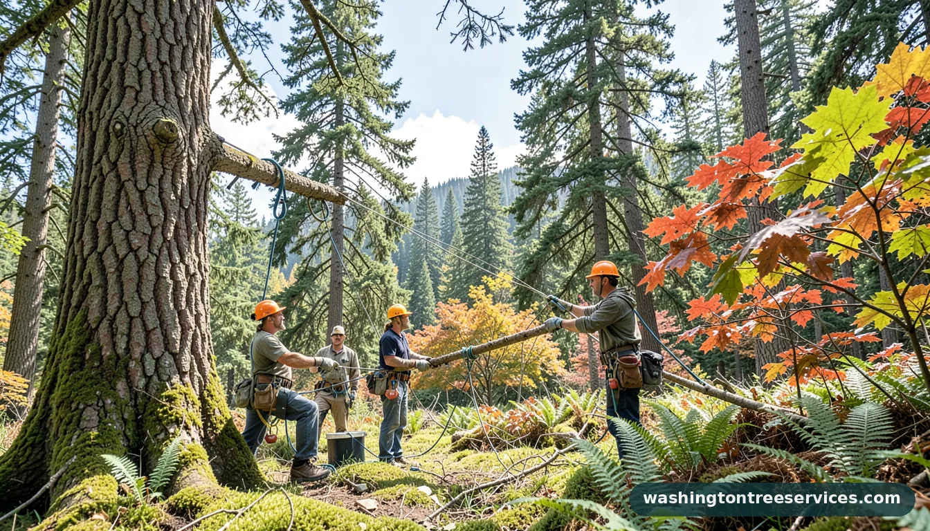tree limb rigging in Washington | Washington Tree Services tree limb rigging - professional tree service in Washington