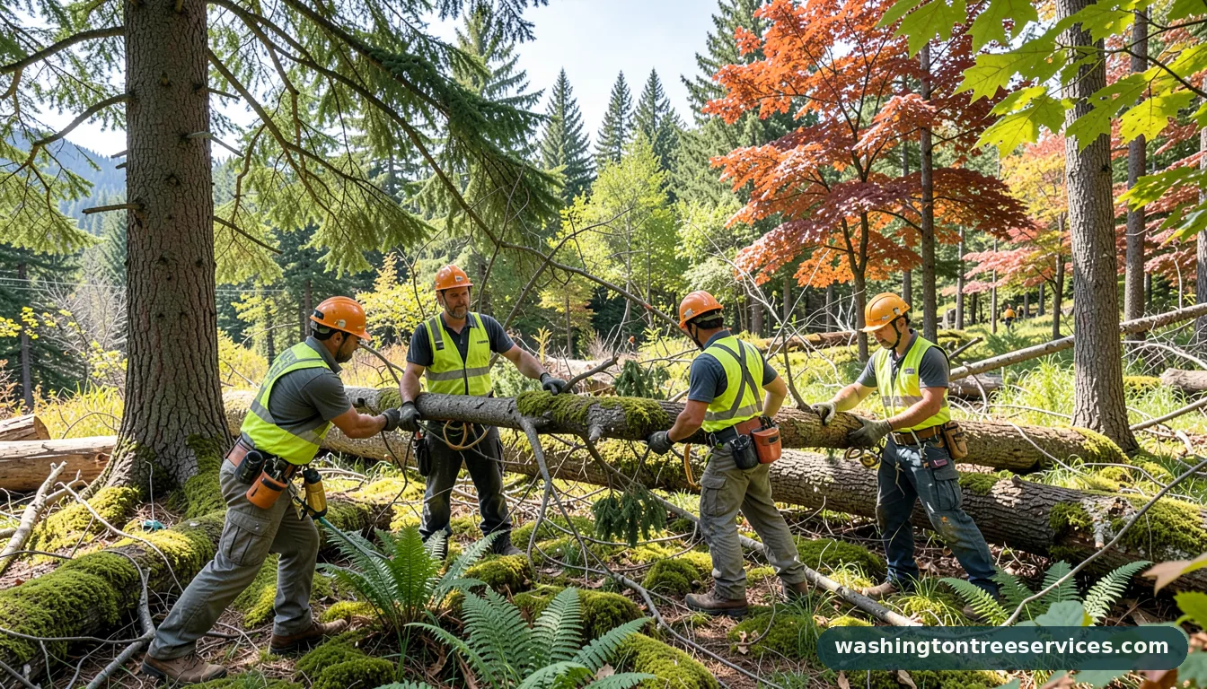 tree limbing service - tree service equipment and crew in Washington