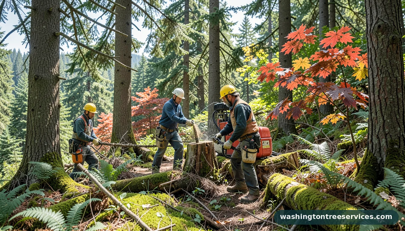 Certified arborists handling tree maintenance services in Washington tree maintenance services - certified arborists at work in Washington