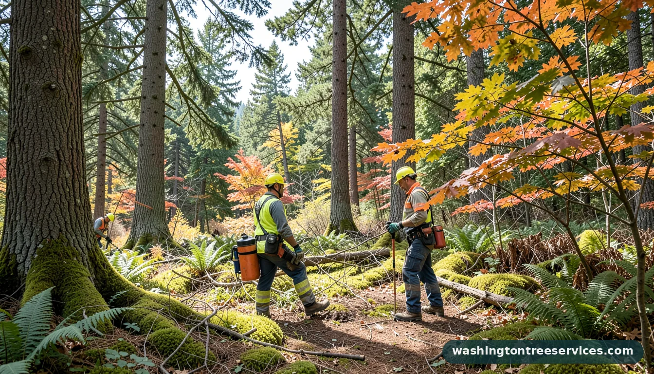 Professional equipment for tree moss treatment in Washington tree moss treatment - tree service equipment and crew in Washington