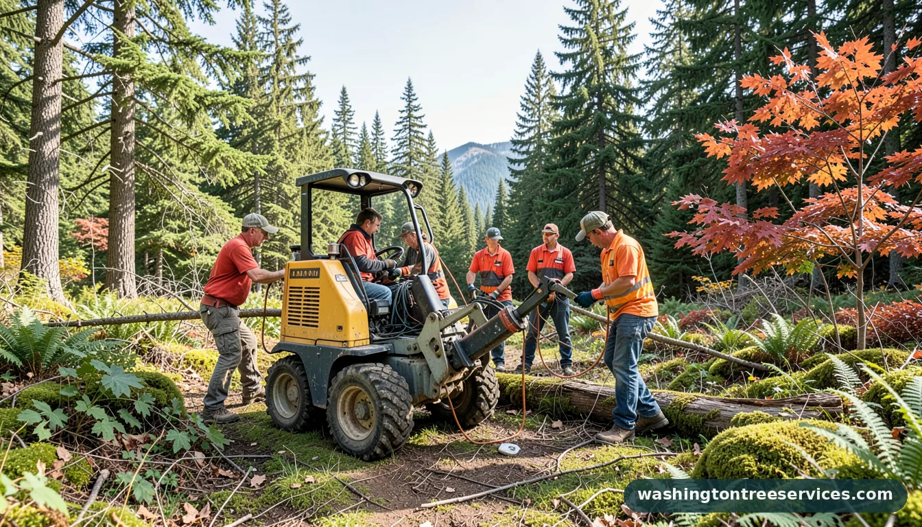 tree pruner machine - certified arborists at work in Washington