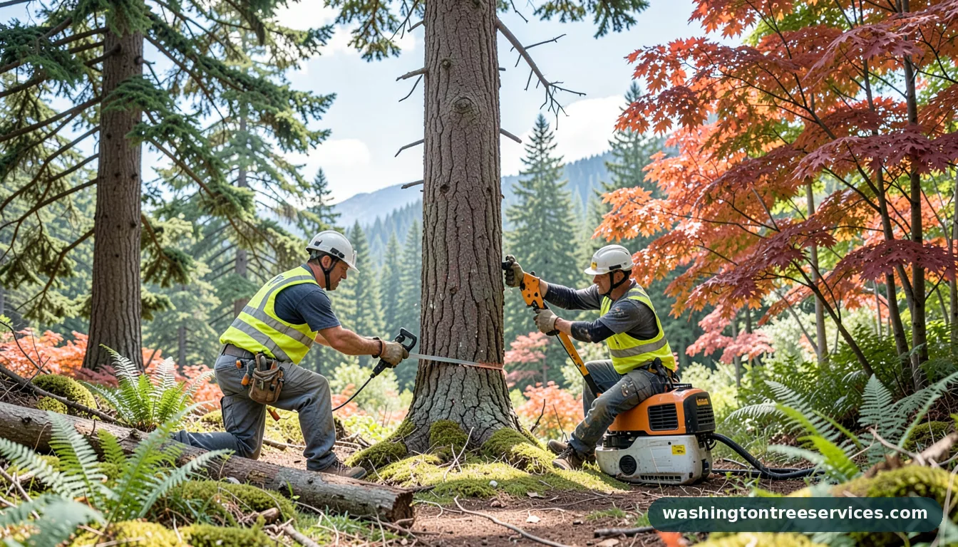 tree pruning near me - tree service equipment and crew in Washington