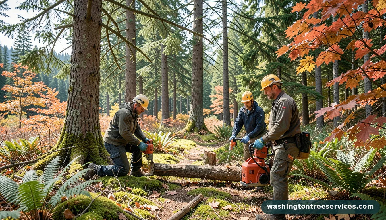 Certified arborists handling tree pruning services near me in Washington tree pruning services near me - certified arborists at work in Washington