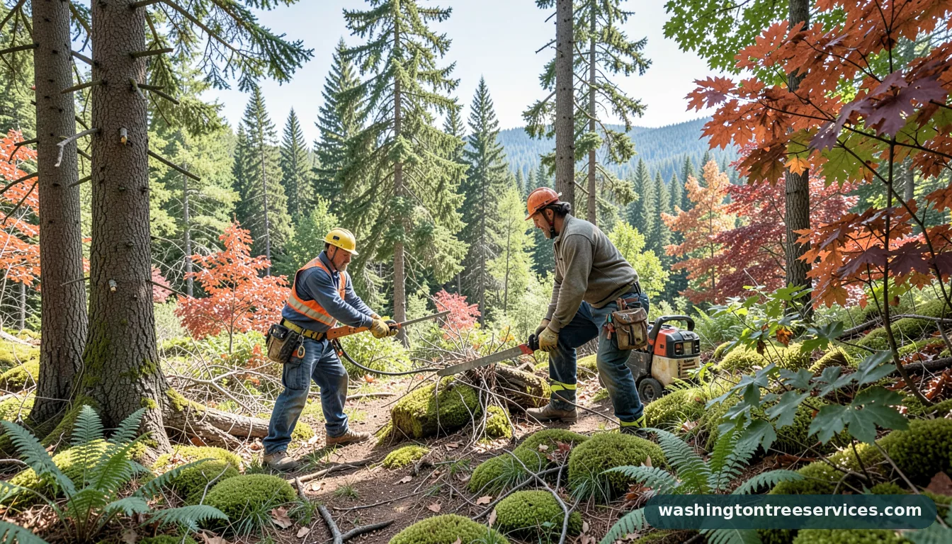 Completed tree pruning services near me project by Washington Tree Services tree pruning services near me - completed tree work by Washington Tree Services