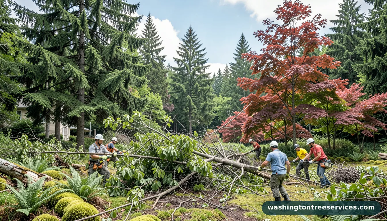 tree removal bellevue wa - completed tree work by Washington Tree Services