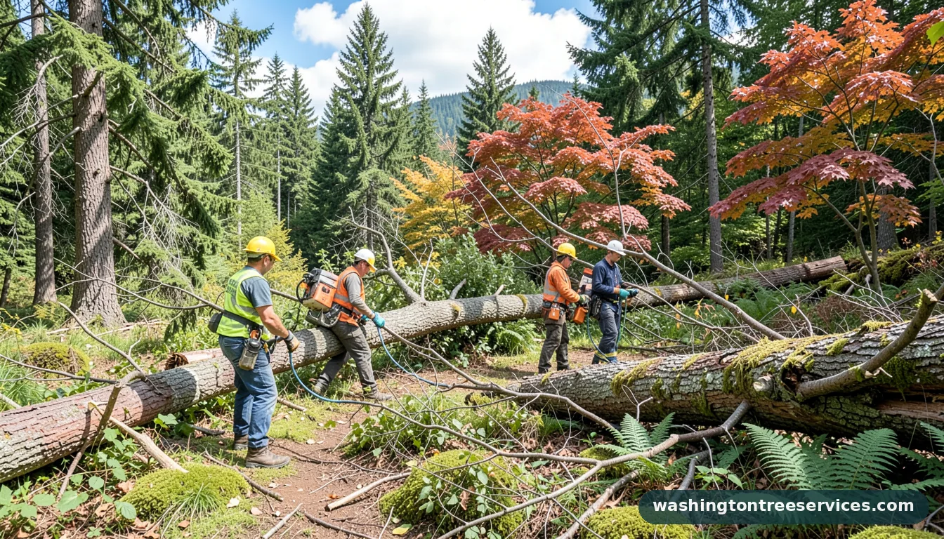tree removal bellevue - tree service equipment and crew in Washington