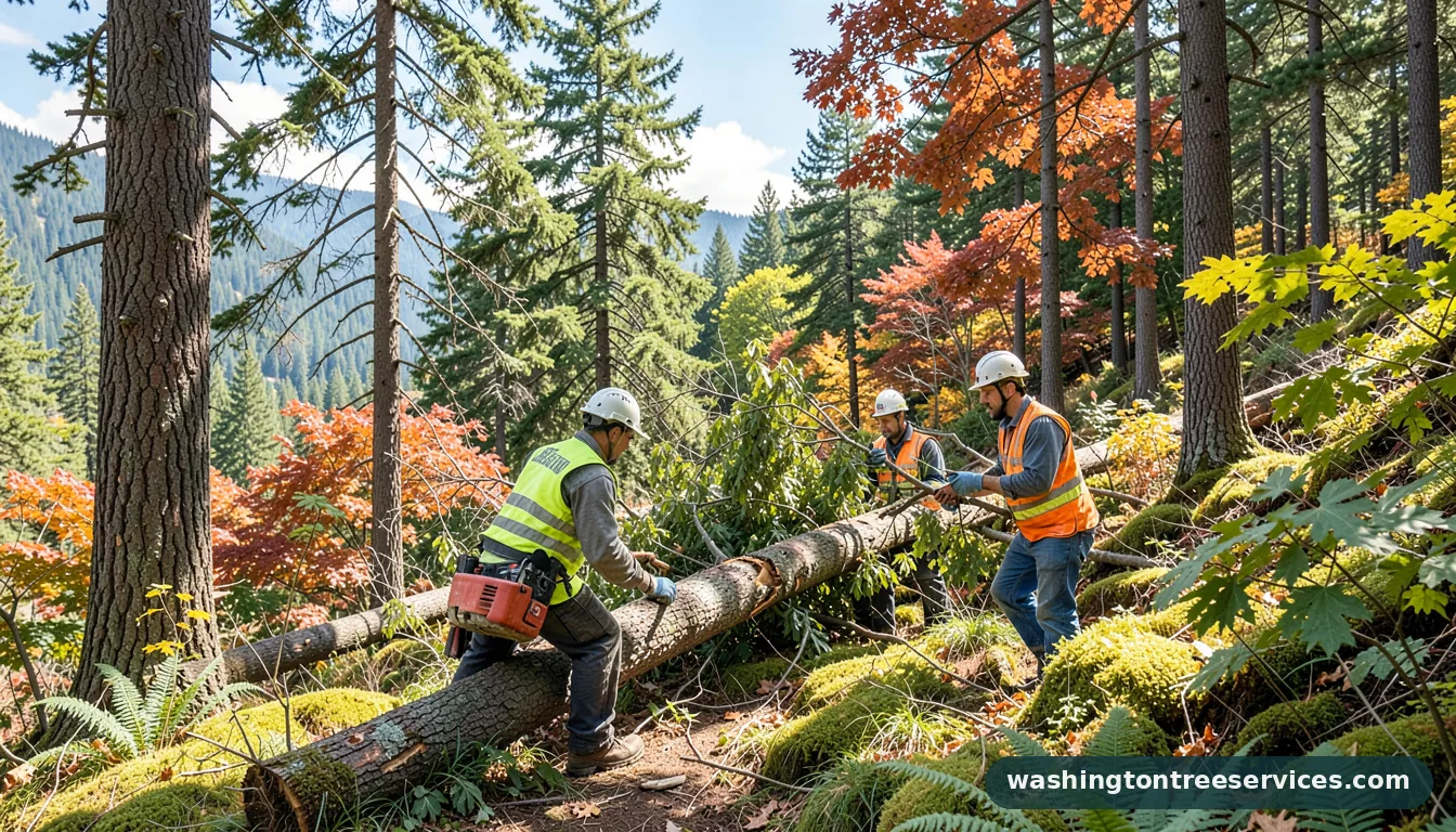 tree removal cost average - certified arborists at work in Washington