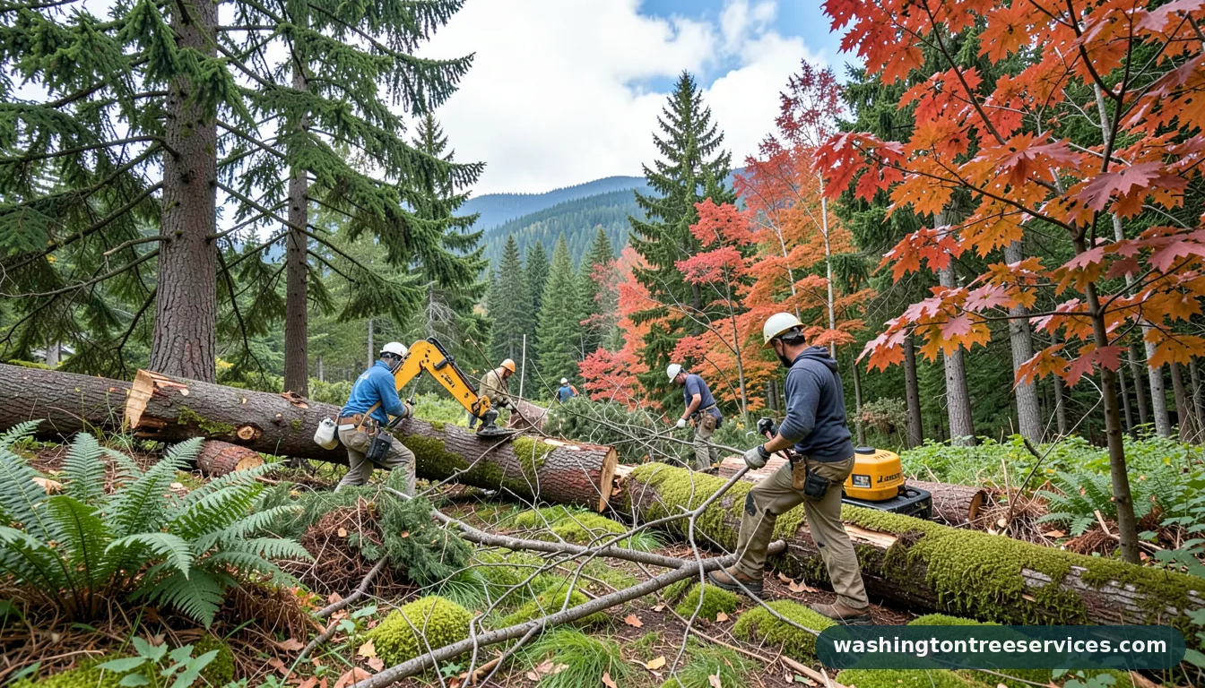 tree removal cost average - completed tree work by Washington Tree Services
