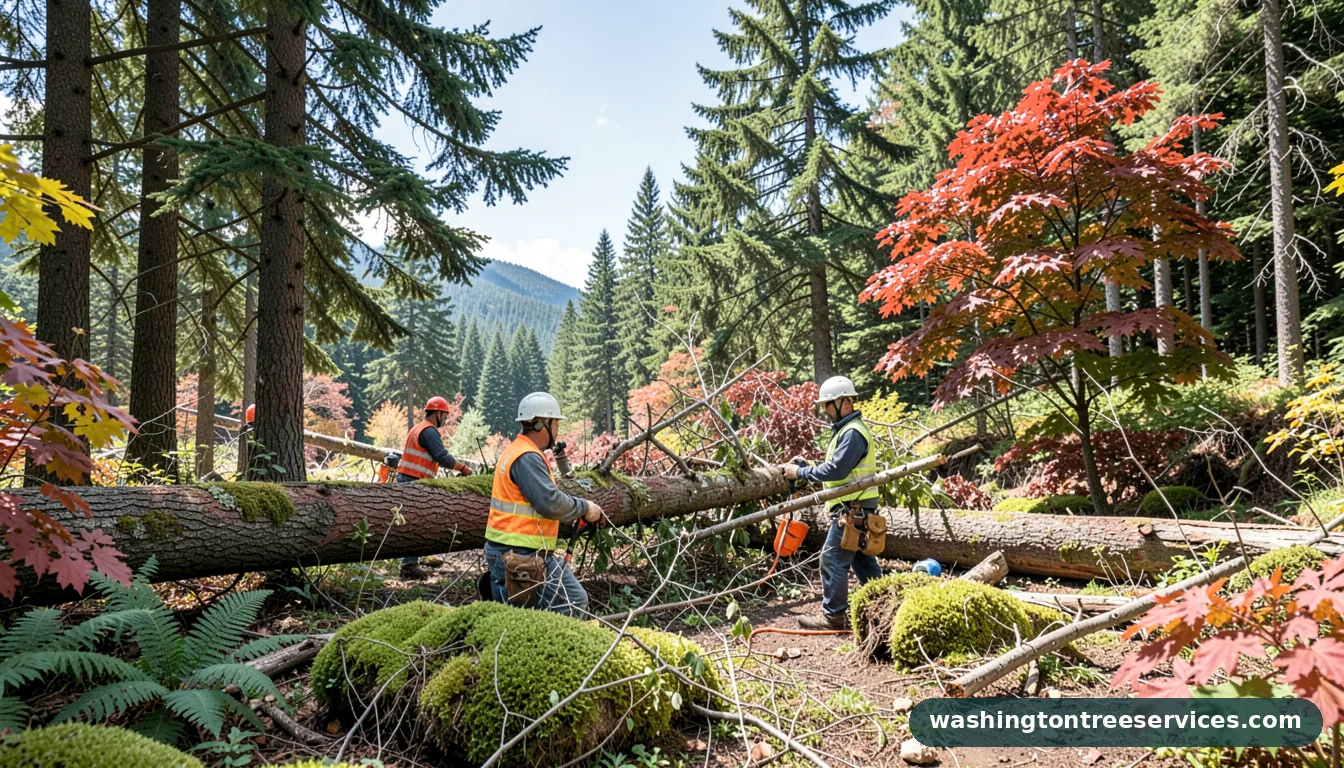 Professional equipment for tree removal cost calculator in Washington tree removal cost calculator - tree service equipment and crew in Washington