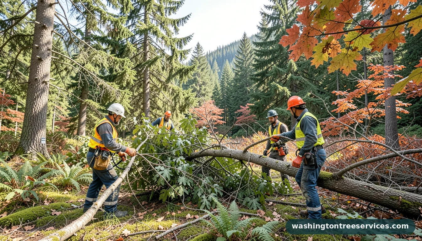 tree removal cost near me - tree service equipment and crew in Washington