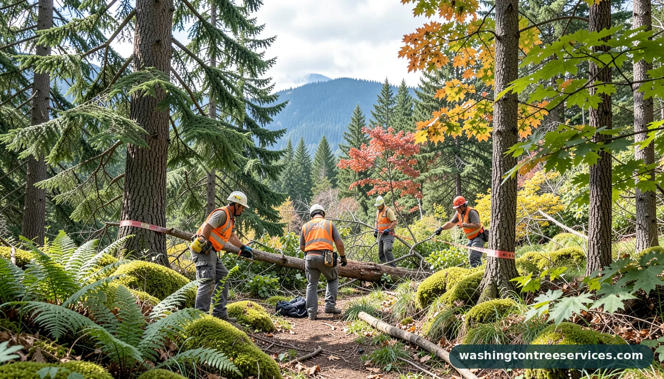 Professional equipment for tree removal cost in Washington tree removal cost - tree service equipment and crew in Washington