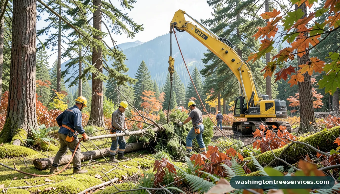 tree removal costs - tree service equipment and crew in Washington