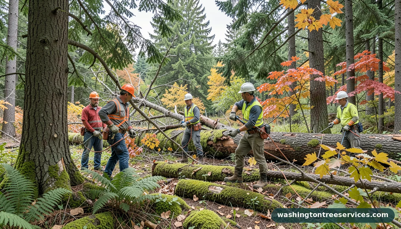 Professional equipment for tree removal des moines in Washington tree removal des moines - tree service equipment and crew in Washington