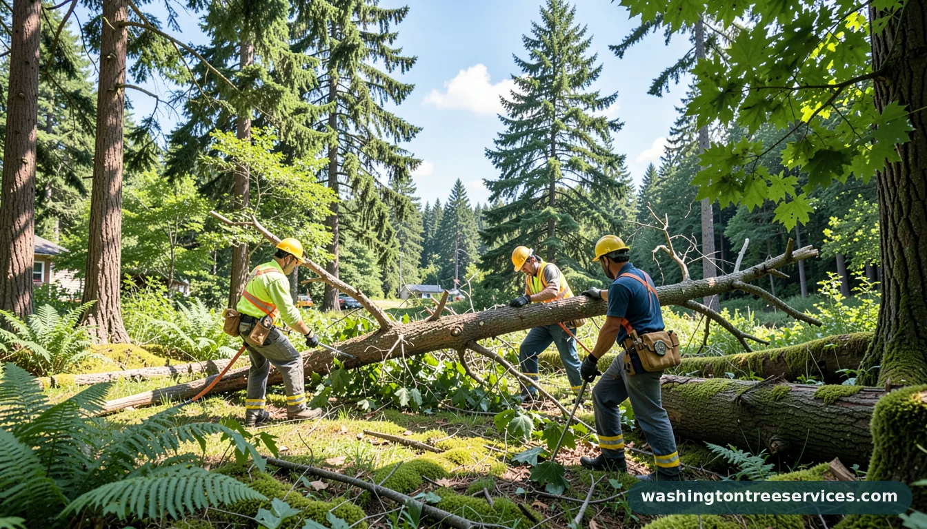 tree removal in bellevue - tree service equipment and crew in Washington