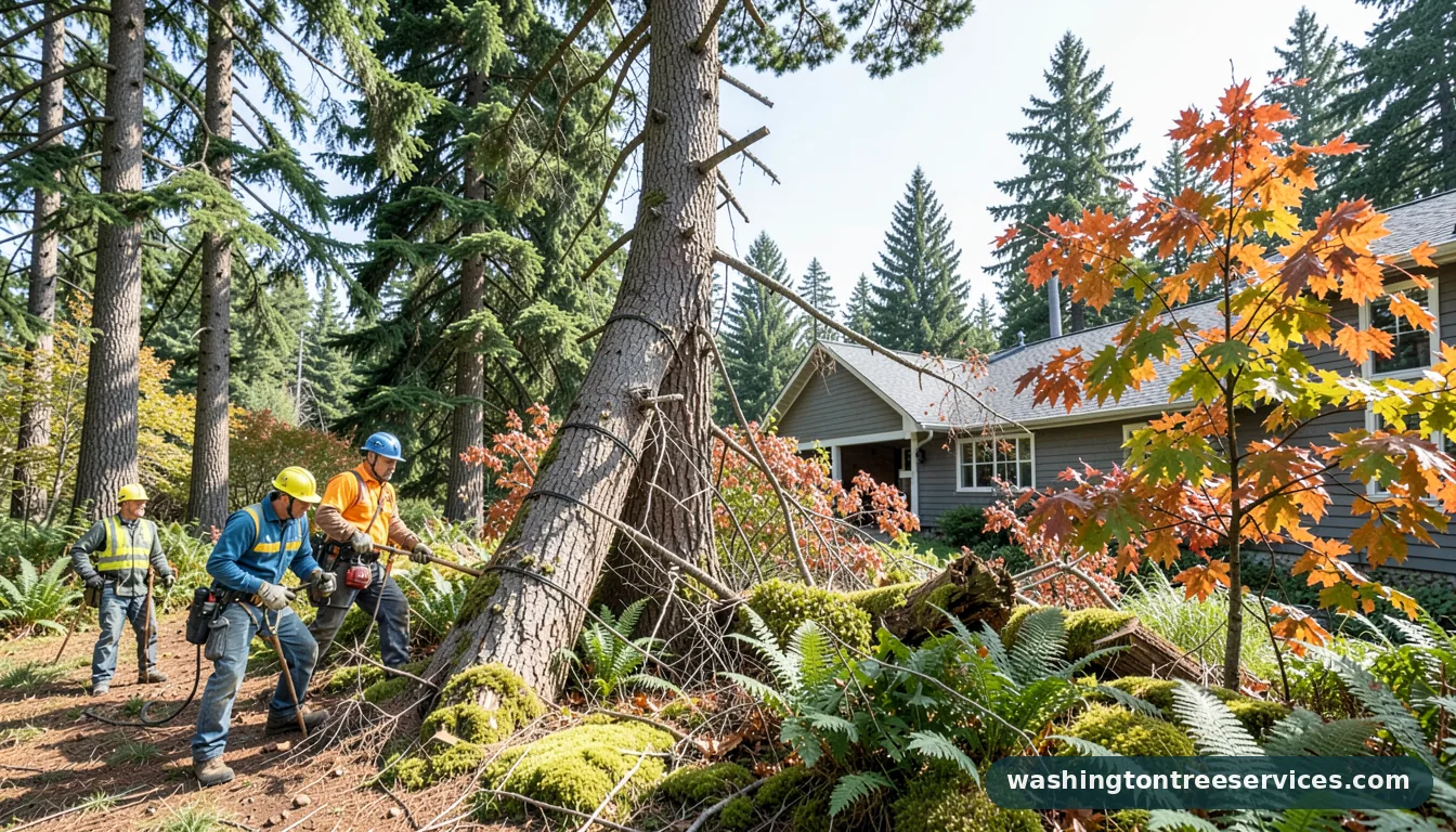 tree removal in residential - certified arborists at work in Washington