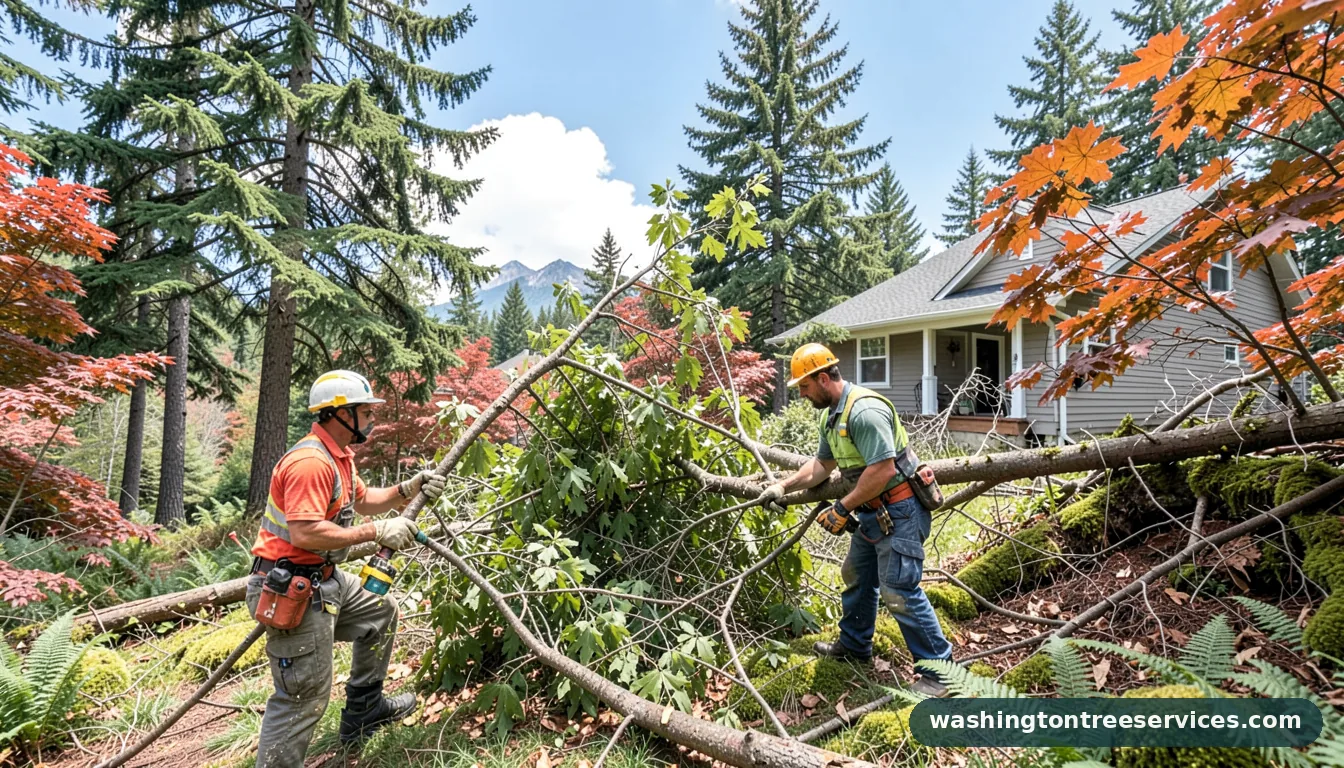 tree removal in residential - completed tree work by Washington Tree Services