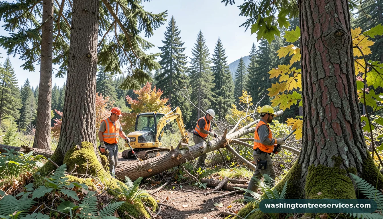 tree removal kent wa - tree service equipment and crew in Washington