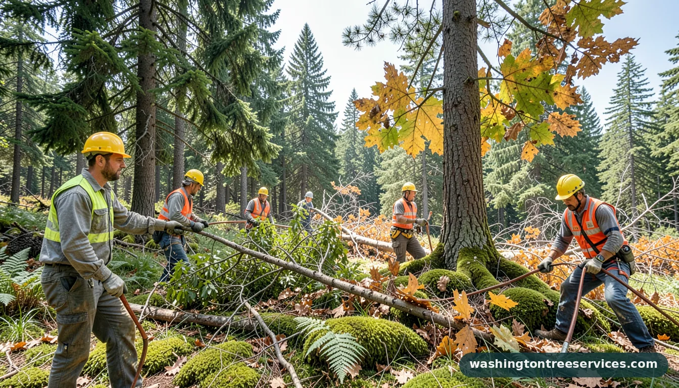 tree removal king county - tree service equipment and crew in Washington