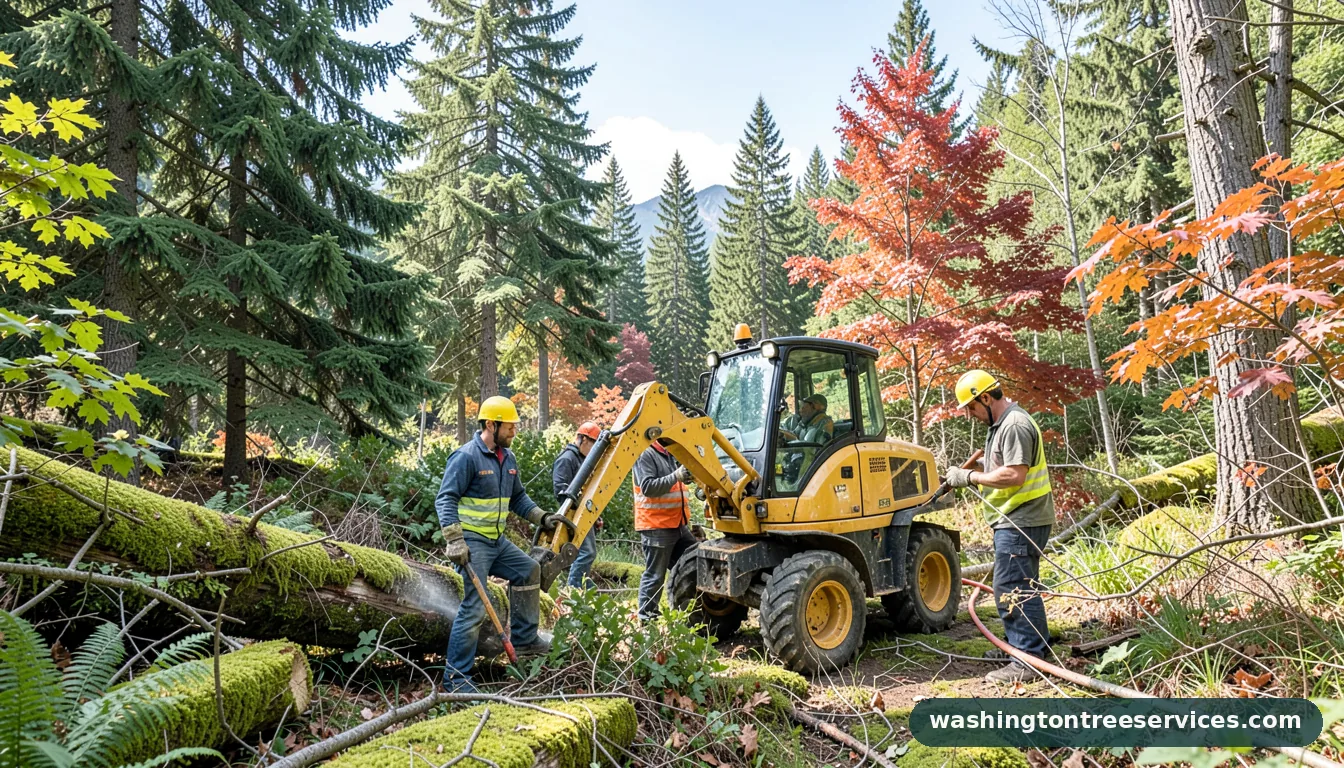 Certified arborists handling tree removal machine rental in Washington tree removal machine rental - certified arborists at work in Washington