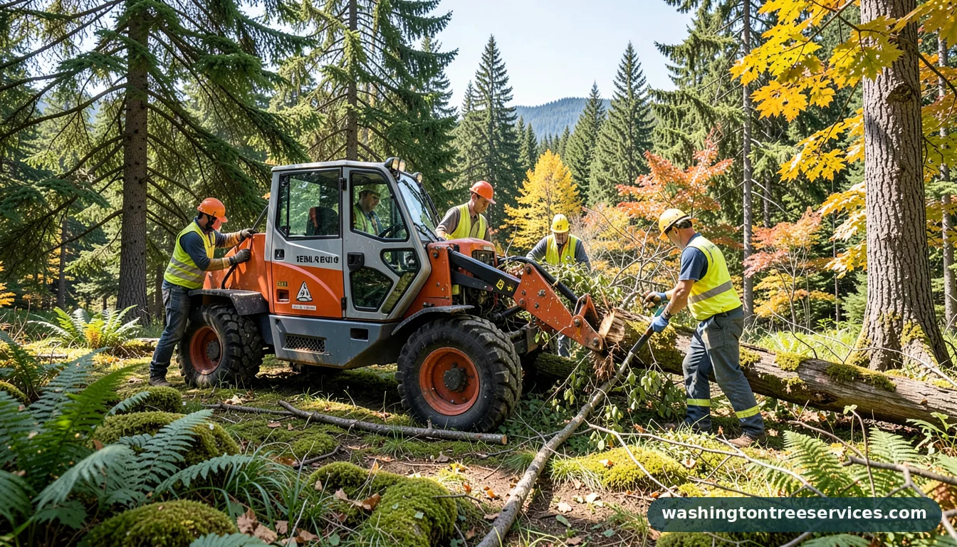 Completed tree removal machine rental project by Washington Tree Services tree removal machine rental - completed tree work by Washington Tree Services