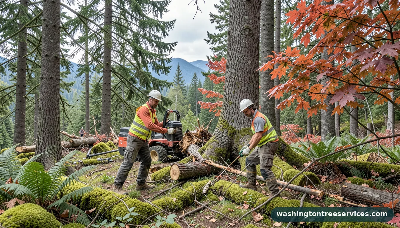 tree removal near me open now - certified arborists at work in Washington
