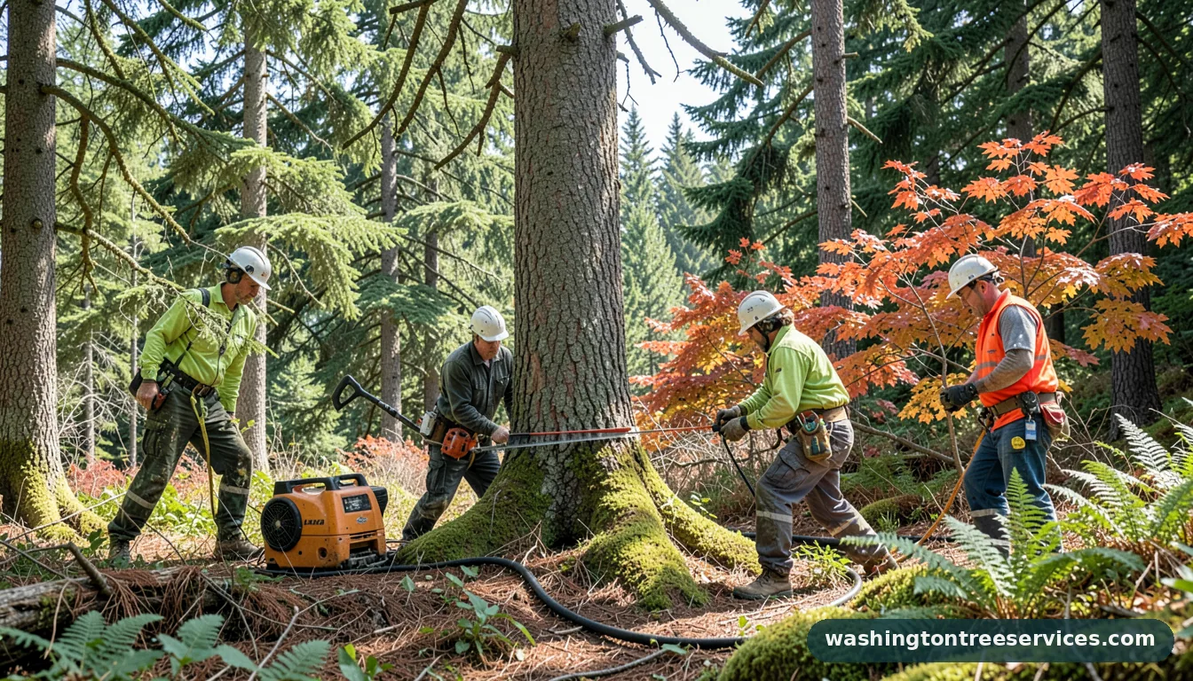tree risk assessment - certified arborists at work in Washington