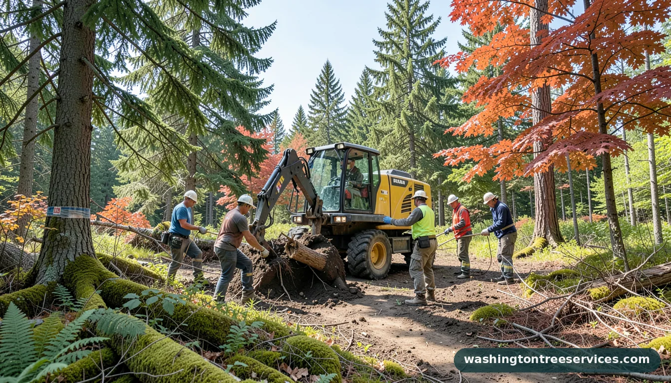 tree roots removal machine - professional tree service in Washington