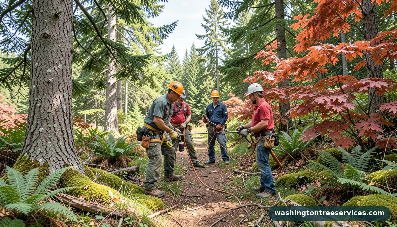 Professional equipment for tree service company in Washington tree service company - tree service equipment and crew in Washington