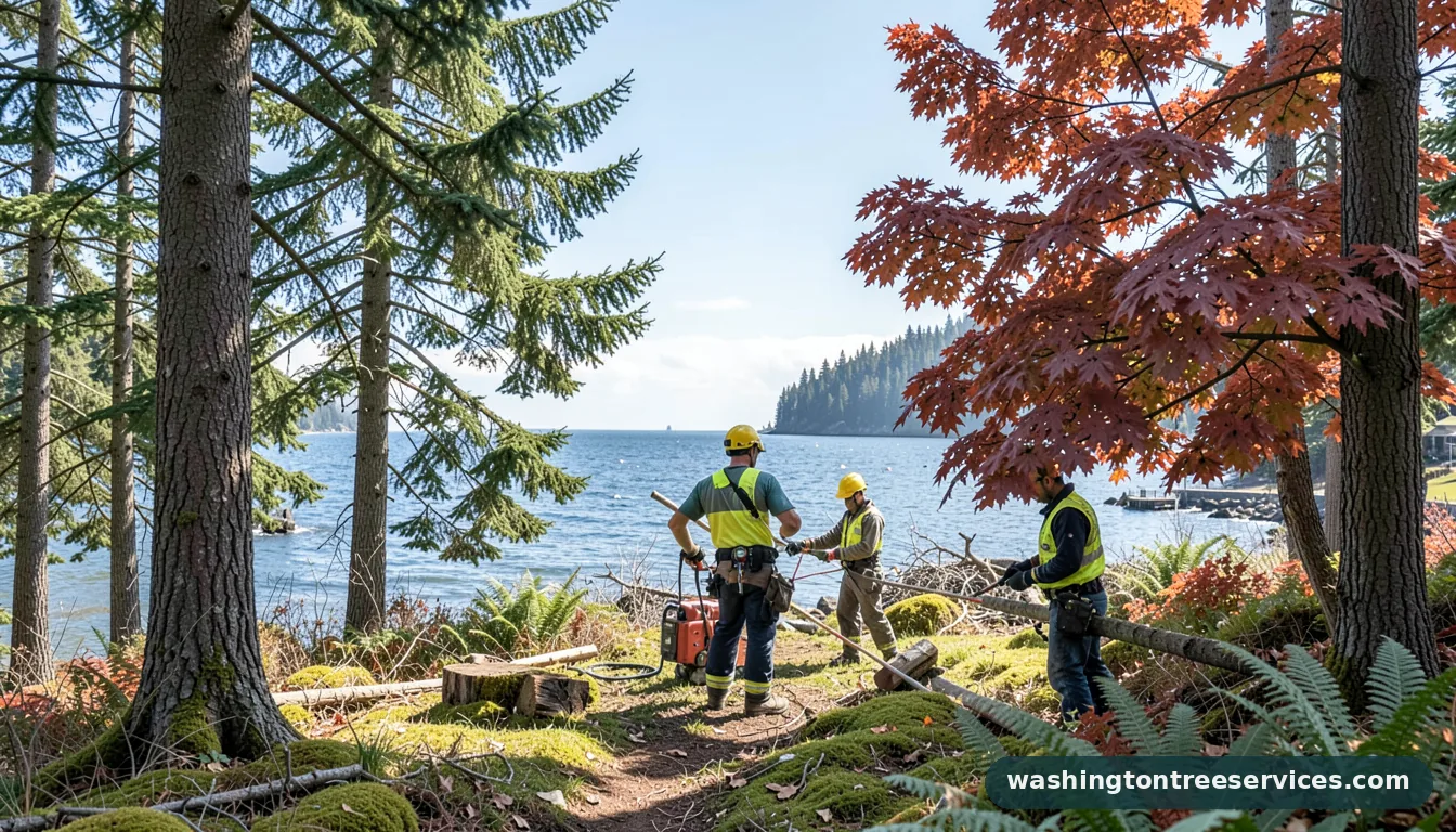 Certified arborists handling tree service shoreline in Washington tree service shoreline - certified arborists at work in Washington