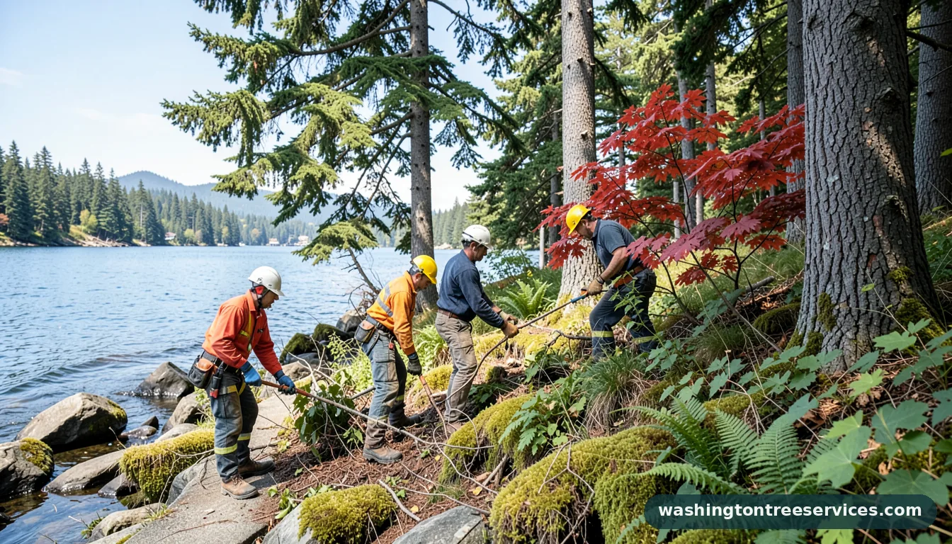 Professional equipment for tree service shoreline in Washington tree service shoreline - tree service equipment and crew in Washington