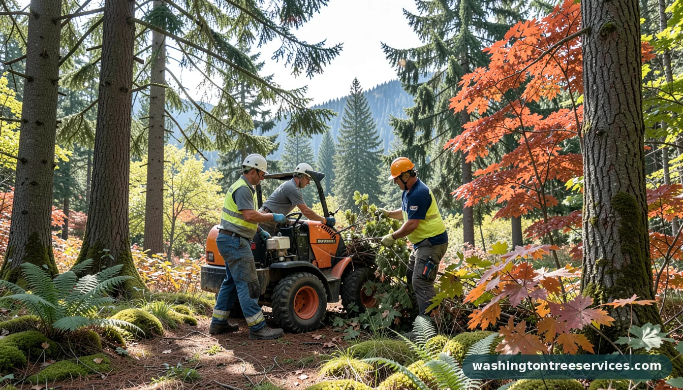 tree services puyallup - tree service equipment and crew in Washington