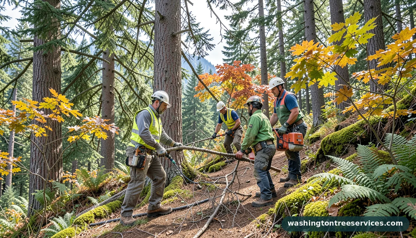tree services seattle - tree service equipment and crew in Washington