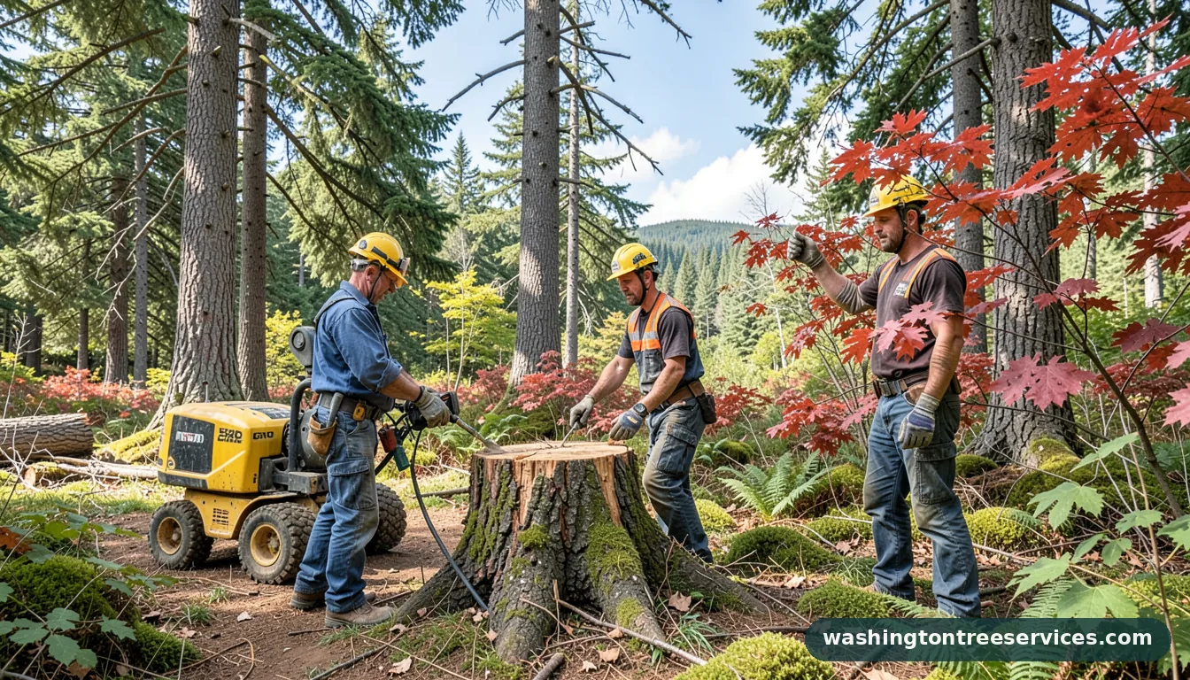 tree stump grinder rental - tree service equipment and crew in Washington