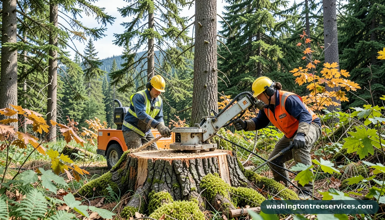 tree stump grinder rental - completed tree work by Washington Tree Services